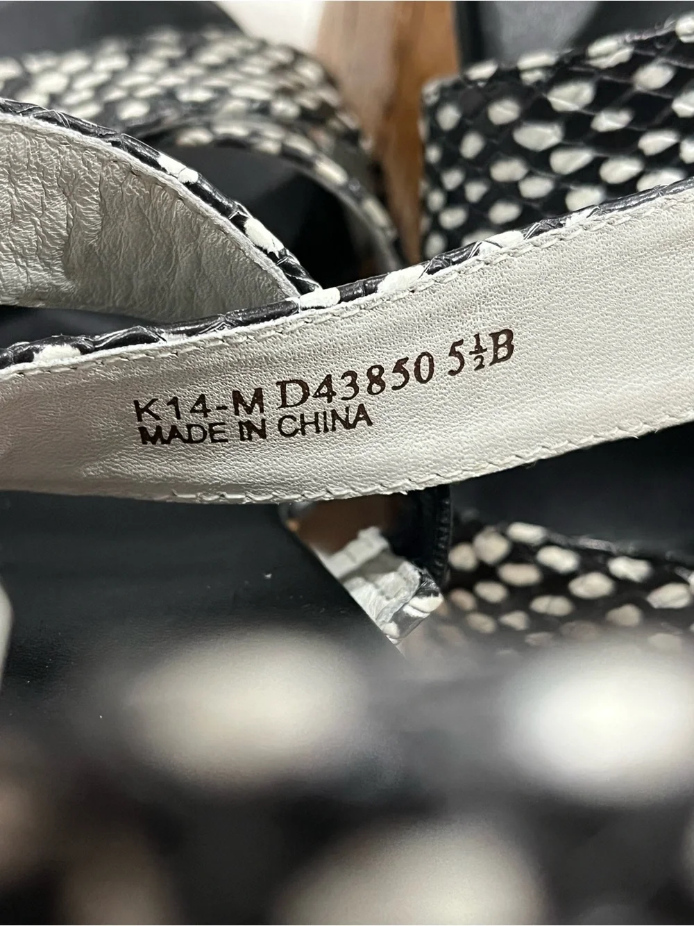 Cole Haan Women's Jillian Wedge Black/White Dot Print Wedge Sz 5.5B